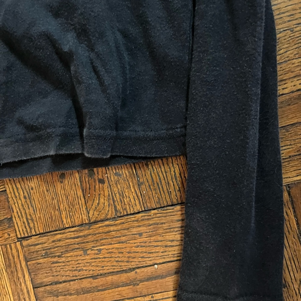 VINTAGE UNION JAVK LONG SLEEVED BLACK T SHIRT, washed look, hip length, size sm - Picture 3 of 4